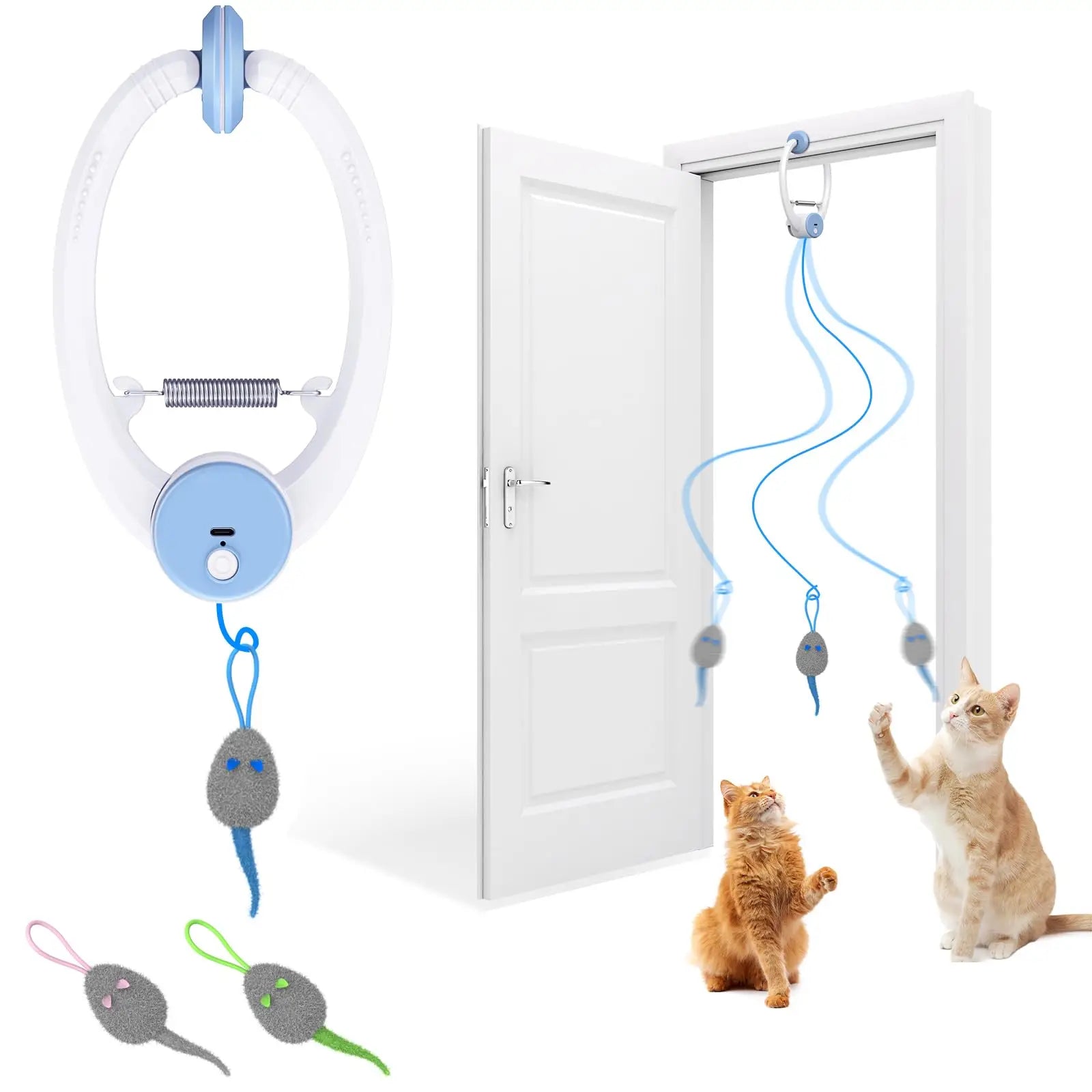 Door Hanging Auto-Rebound Cat Toy